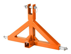 3-punkts traktorhitch - Dragbalksadapter med 5 cm dragfäste - Kategori 1 snabbkoppling - Kraftig stålkonstruktion - Orange