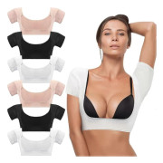 6 st svettväst för armhålan, andningsbara svettavvisande tröjkuddar för kvinnor, armhåleskydd [2F] White, Black, Nude X-Large
