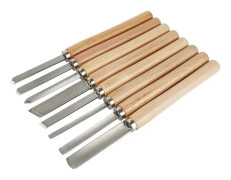 8-delars träsvarvningsverktyg - Trämejselset - Kolstålblad - För träbearbetning - För träsnideri och svarvning - För DIY och professionellt bruk