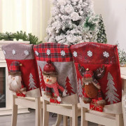 Julstolsryggskydd Set om 6 med 3D söta jultomtar, snögubbar, renar - Festliga stolsöverdrag för hemmet, 6pcs