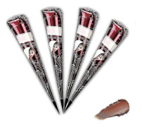 【02】2025 4-pack Henna Bruna Fräknar Naturliga, Henna Tatuering Färg Brun, Naturliga Henna Kräm Koner, Tatuering Klistermärken För Tillfälliga Tatueringar blue