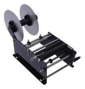 Självhäftande etiketteringsmaskin - Halvautomatisk flasketiketterare - Runda flaskor - Justerbar - För livsmedel - 40 x 24 x 21 cm - Svart