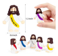 60 st Mini Jesusfigurer Religiösa Festfavorer Påskäggsjakt Söndagsskola Gåvor Jesus Älskar Dig 20pcs ljusgrön färg
