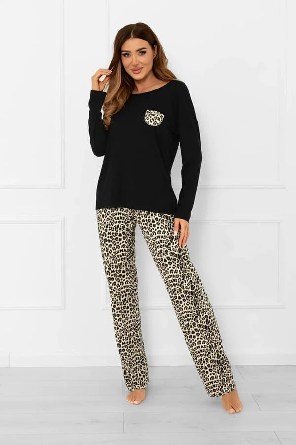Långärmad dampyjamas, långbyxor Kenia L