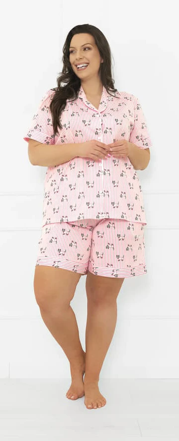 Dampyjamas med kort ärm, korta byxor Kiota L