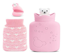 Mini Hot Water Bottle with Cover, Robust Hot Water Bottle Thi DXGHC
