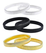 Long Sleeve Armbands (3 Pair) Non-Slip Metal Armbands | Prevents Cuffs from Slipping | Comfortable Fit