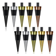 10 Pieces Empty Bottle Stoppers With Threaded Post Metal Wine Stopper Inserts Set Hardware Compatible Wood Turning DIY Project TY