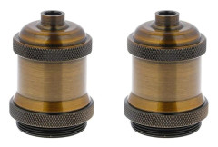 st E26 E27 Lamp Socket with Lampshade Ring, Screw Socket Holder for Standard Medium Base - Copper