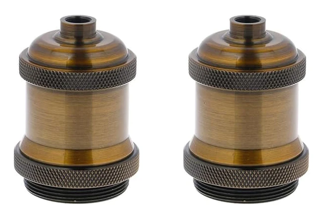 st E26 E27 Lamp Socket with Lampshade Ring, Screw Socket Holder for Standard Medium Base - Copper