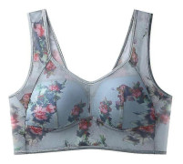 Isilkslace Cooling Comfort Bra, Lace Wireless Comfortable Bra - Blue
