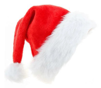 Julhatt, julhatt för vuxna unisex, sammetskomfort extra tjock klassisk pälstomtehatt för nyårsfestliga jultillbehör 1 st