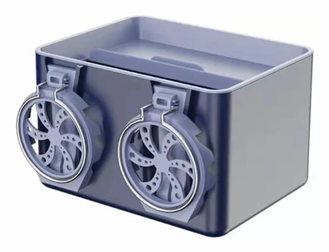 Bil Multifunktionell Hållare Tygbox och Koppförvaring Armstöd Förvaringslåda Blue With Lid