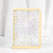 A5 Laserstjärna Blixtlåsbundet Samlingsbok Påfyllningsorganisatör DIY Journal Dagbok Genomskinlig Kpop Idol Fotoalbum Kawaii Pappersvaror
