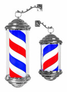 Vintage LED Barber Pole-lampa, romersk kolumndesign, för salong och utomhusinredning