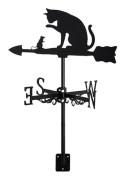 Svart Katt Vindflöjel Järn Metall Vindflöjel för Gräsmatta Gård Takmontering