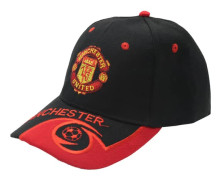 Manchester United keps, justerbar broderad keps för unisex (svart)