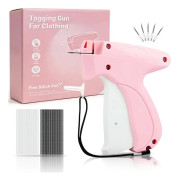 Stygnpistol för kläder - Handhållen stygnpistol Snabb klädfixare - Märkningspistol för kläder, sykit - Inkluderar 6 nålar, 1000 svarta fästen