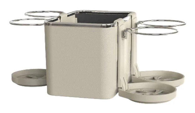 Bil Multifunktionell Hållare Tygbox och Koppförvaring Armstöd Förvaringslåda Beige Four Cups
