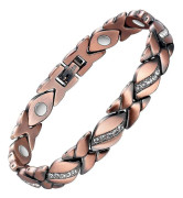 Koppar Magnetarmband för Kvinnor Artrit Smärta Ref ~ 3500 Gauss Magnetarmband ~ Effektiv Terapi för RSI & Karpaltunnel ~ 100% Ren Kopparkristall