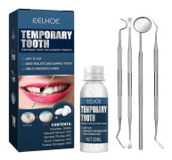Temporary Tooth Filling Repair Kit with 4 Dental Tools and Moldable Loose Teeth for Fixing Missing Broken Tooth Filling 30ml 2st