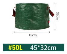 50L (45cm x 32cm) Hopfällbar Trädgårdsbladpåse med Stor Kapacitet och Bekvämt Handtag, Återanvändbar Gräsmatta Blad- och Skräpuppsamlingspåse