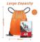 Drawstring Bag with Zipper Pocket, Waterproof Drawstring Backpack, for Sports, Gym, Swimming, Travel, School, Beach Holiday Purple