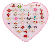 36 st Girls Rings Girls Finger Rings Finger Ring Smycken Leksaker Festmaterial