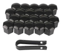 20 st 19mm Hjälmutterkapslar, hjulbultmutterkåpor, hexagonala däckmutterkåpor (svart) (d-583-a) gx20241207466