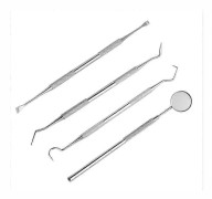 4-delat tandvårdsset, tandstensborttagare i rostfritt stål, tandläkarinstrument, rengöringsset för placksonder, tandsond, scaler, munspegel