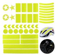 42x Reflexdekaler Universal Säkerhet Bil Motorcykel Cykelhjälm Utomhus Alla Ljuskällor Fluorescerande Grön