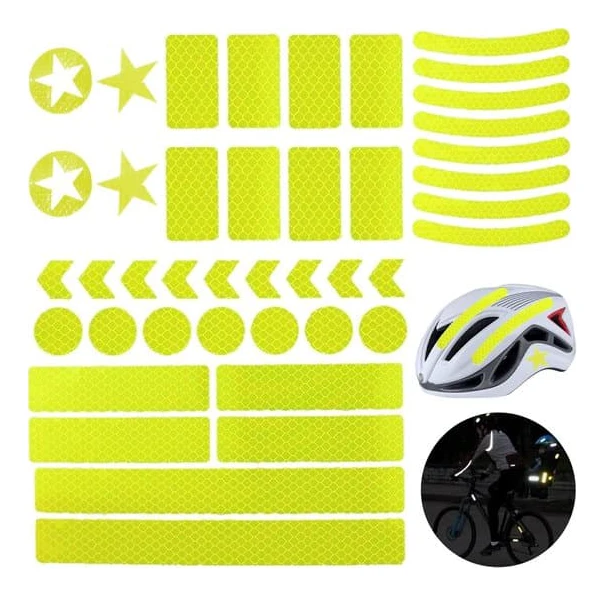 42x Reflexdekaler Universal Säkerhet Bil Motorcykel Cykelhjälm Utomhus Alla Ljuskällor Fluorescerande Grön