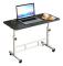 Justerbart laptopbord - Datorbord på hjul - Mobil säng- och soffbord 80x40 cm höjd 65–87 cm - Rektangulär metallram - Sidobord för dator - Svart