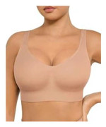 FeelinGirl Bralette-BH Utan Bygel Stor Byst Heltäckande XXL Brun