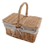 Flätad picknickkorg Flätad pil Tomma påskpresentkorgar Lock Handtag Avtagbar Foder Trädgårdsskörd Godis