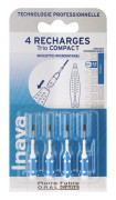Inava Trio Compact - Interdentalborstar ISO 1 0,8 mm smala - 4 blå påfyllningar