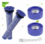 Ersättningsfiltersats för Dyson V8 och V7 dammsugare, inklusive två bakre filter och två förfilter, plus en borste.