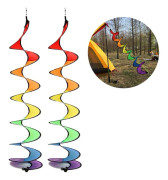 Spiral Regnbågs vindremsa Vindmölla Färgglad Vindklocka för Trädgård Hem Utomhus Camping Tältdekoration