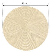 Runda bordstabletter (exklusive bestick) - 4 - 38cm - Polypropenvävda - Värmebeständiga och oljebeständiga - för tallrikar, kastruller och koppar -...