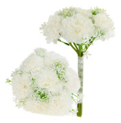 CV18424-1 Nejlikor, bukett med vita konstgjorda blommor, vackra