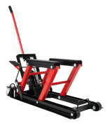 Motorcykellift - Hydraulisk verkstadslyft - 680 kg kapacitet - lyfthöjd 11,5–36,5 cm - garage & service - svart röd