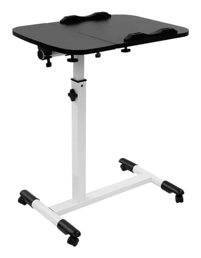 Laptopbord - Höj- och sänkbart datorbord på hjul - Vinklingsbar skiva 0–90° - Justerbar höjd 65–95 cm - Bordsskiva 60x40 cm MDF - Fyra låsbara hjul - Svart
