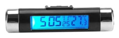 LCD digital klämtermometer för fordon, digital LED-klocka, fordonstemperaturmätare, instrumentbrädeklocka