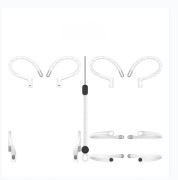 Silikonöronkrokar kompatibelt med Apple AirPods Pro 2/Pro/3/1/2/4 – antiförlust och stabil passform för träning, pendling och vardagsanvändning, mjuk White