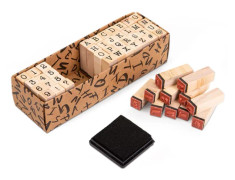 Letter Stamps, 40 Pcs Wooden Rubber Stamps - Set with Uppercase Letters, Numbers and Symbols - Mini Letter Stamps and Ink Pad Set