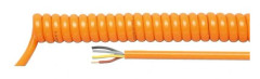 HELU 85260 spiralkabel H05BQ-F 1000 mm / 4000 mm 4 x 0,75 mm² orange 1 st
