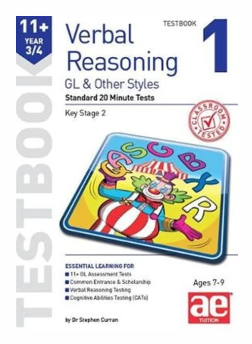 11+ Verbal Reasoning Year 3/4 GL & Other Styles Testbook 1