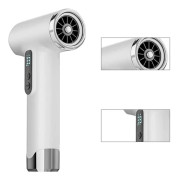 Trådlös hårtork, bärbar hårtork med LED-display, 100 000 RPM, 18W snabbladdning, 200W strömförsörjning, 15600mAh batteri, vit.