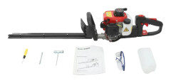 Häcksax, Bladlängd 60 cm, Cylindervolym 22,5 cc, Maximal motoreffekt 0,65 kW, Vikt 6,2 kg, Bränsletankkapacitet 0,6 L