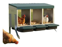 Hönsnäste, Väderbeständigt trä, 84 x 55 x 61 cm, Lämplig för 3 höns, Utrullningsbar äggbricka, Ventilationshål
